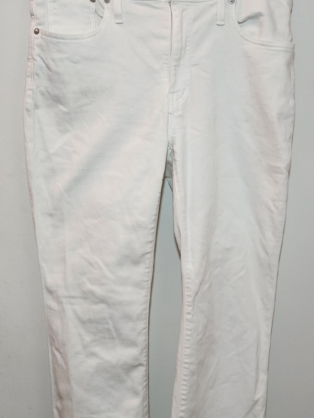 MADEWELL Women's White Mid-Rise Kickout Jeans